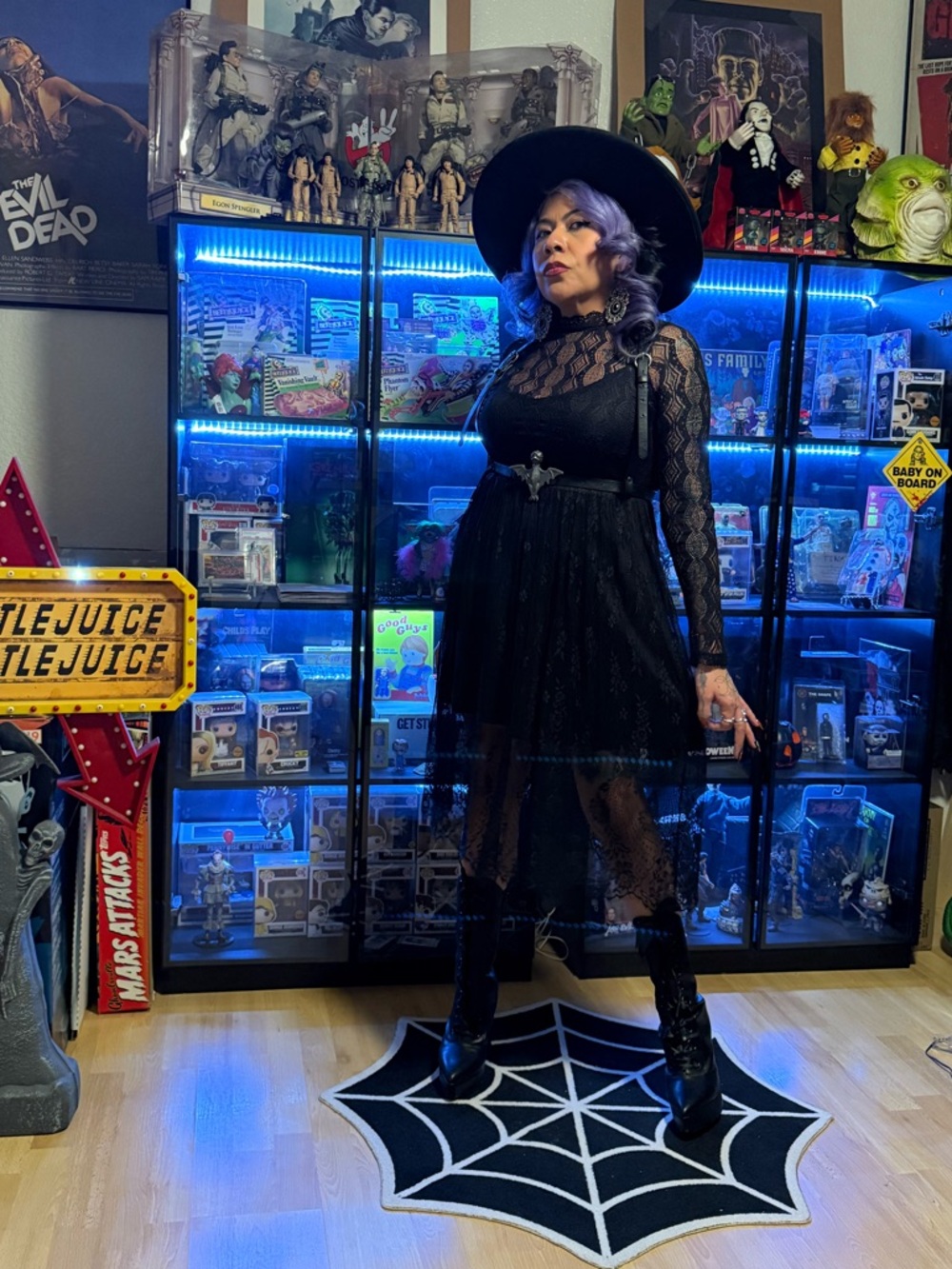 Forever 21 Black Sheer Lace Long Sleeve Midi Dress Witch Killstar Gothic Pinup